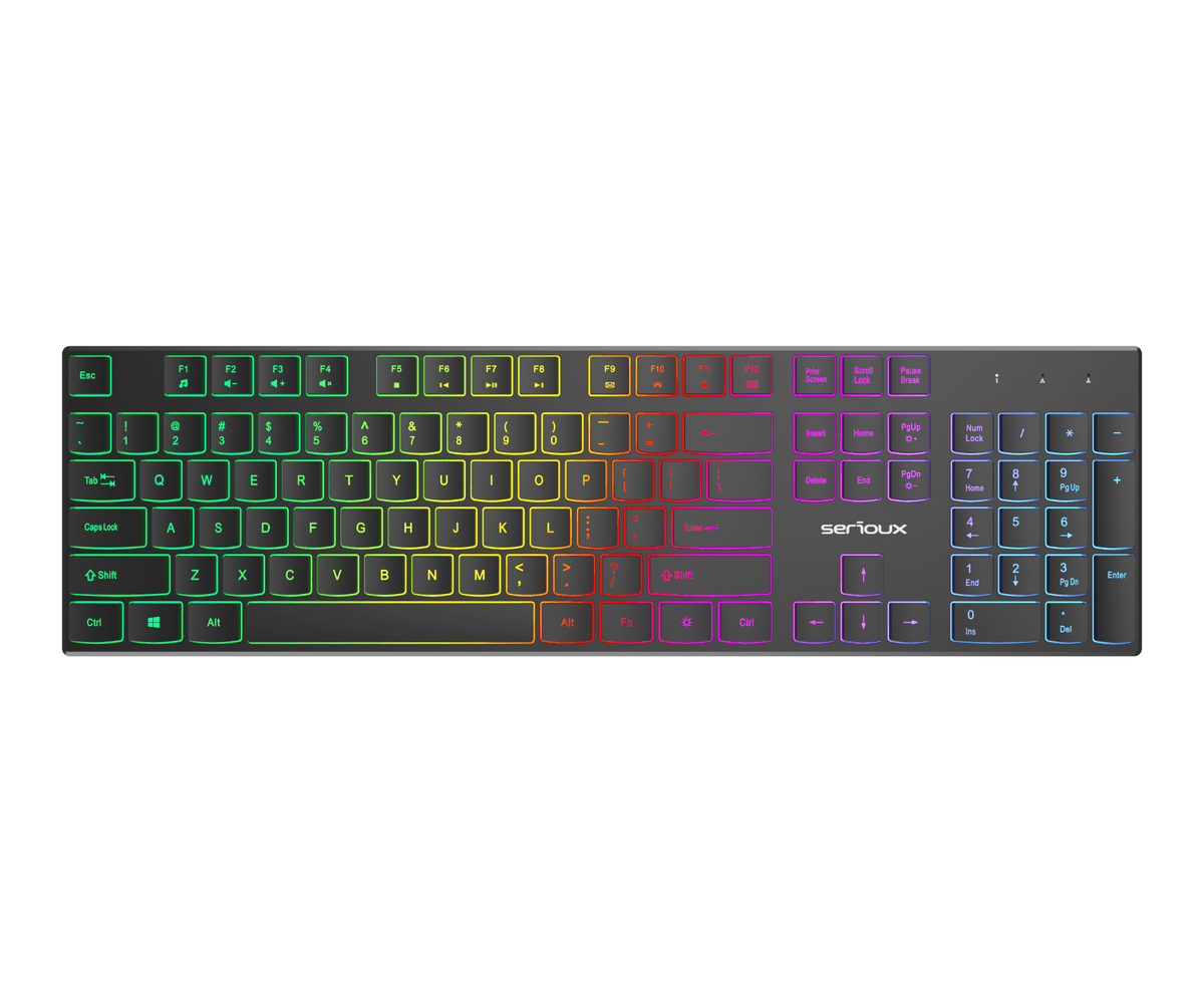 Tastierë me ndriçim RGB SERIOUX SRXK-SKB709RGB