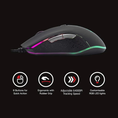 Mouse White Shark GAMING  GM-5002 OCTAVIUS – 6,400 DPI (RGB)